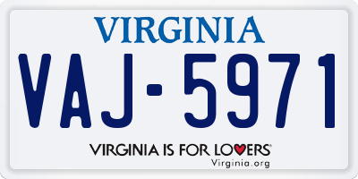 VA license plate VAJ5971