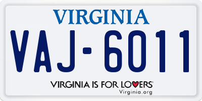 VA license plate VAJ6011