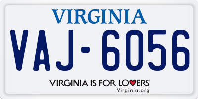 VA license plate VAJ6056