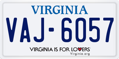 VA license plate VAJ6057