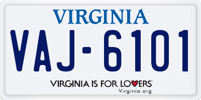 VA license plate VAJ6101