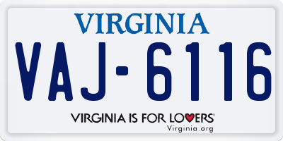 VA license plate VAJ6116
