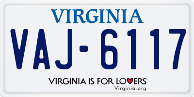 VA license plate VAJ6117