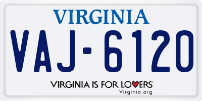 VA license plate VAJ6120