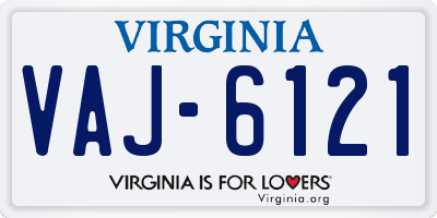 VA license plate VAJ6121