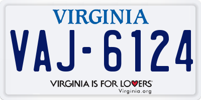 VA license plate VAJ6124