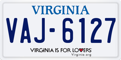 VA license plate VAJ6127