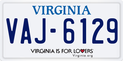 VA license plate VAJ6129