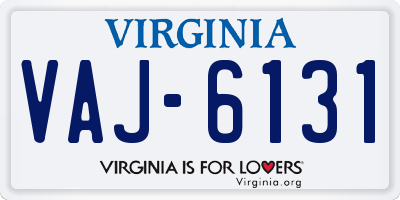 VA license plate VAJ6131