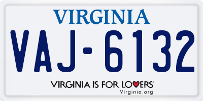 VA license plate VAJ6132