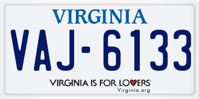 VA license plate VAJ6133