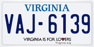 VA license plate VAJ6139