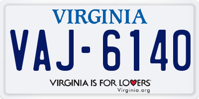 VA license plate VAJ6140