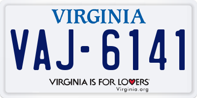 VA license plate VAJ6141