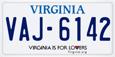 VA license plate VAJ6142