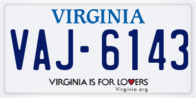 VA license plate VAJ6143