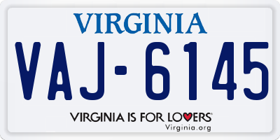 VA license plate VAJ6145