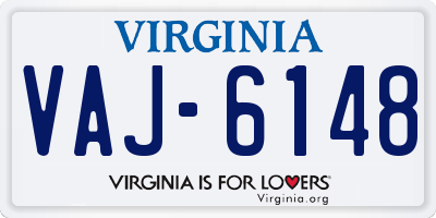 VA license plate VAJ6148