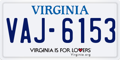 VA license plate VAJ6153