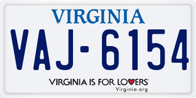 VA license plate VAJ6154