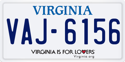 VA license plate VAJ6156