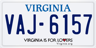 VA license plate VAJ6157
