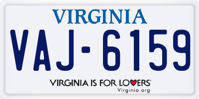 VA license plate VAJ6159