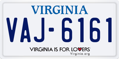 VA license plate VAJ6161