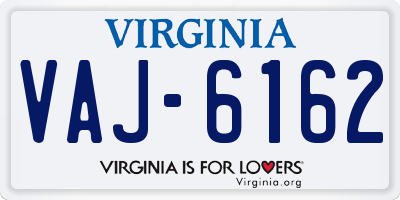 VA license plate VAJ6162
