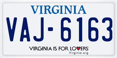 VA license plate VAJ6163
