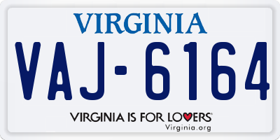 VA license plate VAJ6164