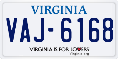 VA license plate VAJ6168