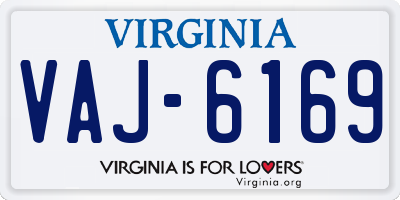 VA license plate VAJ6169