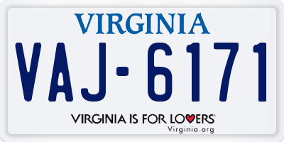 VA license plate VAJ6171