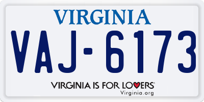 VA license plate VAJ6173