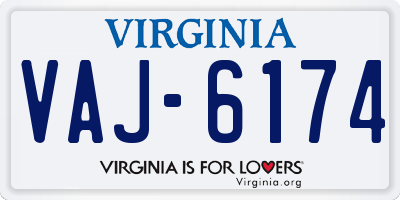 VA license plate VAJ6174