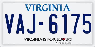 VA license plate VAJ6175