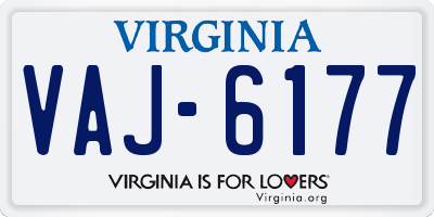 VA license plate VAJ6177