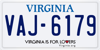 VA license plate VAJ6179