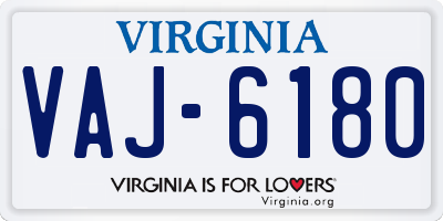 VA license plate VAJ6180
