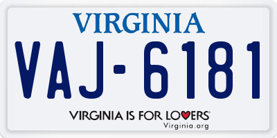 VA license plate VAJ6181