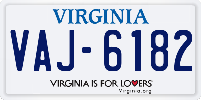 VA license plate VAJ6182
