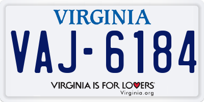 VA license plate VAJ6184
