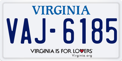 VA license plate VAJ6185