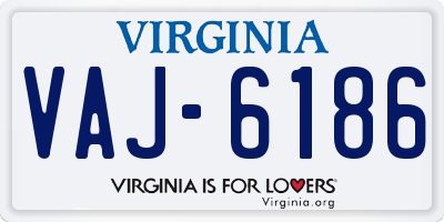 VA license plate VAJ6186