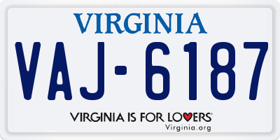 VA license plate VAJ6187
