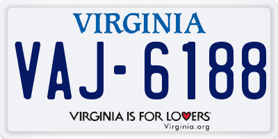 VA license plate VAJ6188