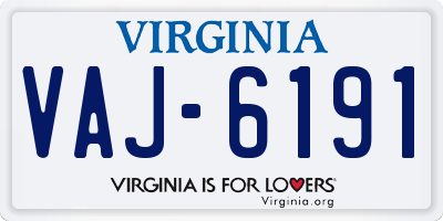 VA license plate VAJ6191