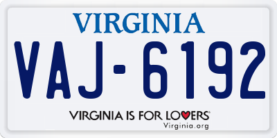 VA license plate VAJ6192