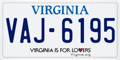 VA license plate VAJ6195